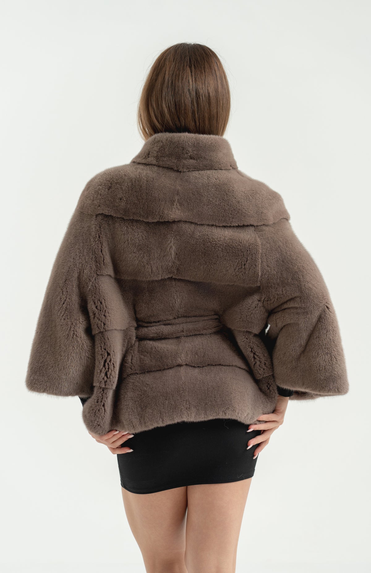 Blană naturală de vizon bucată întreagă - Deep Taupe