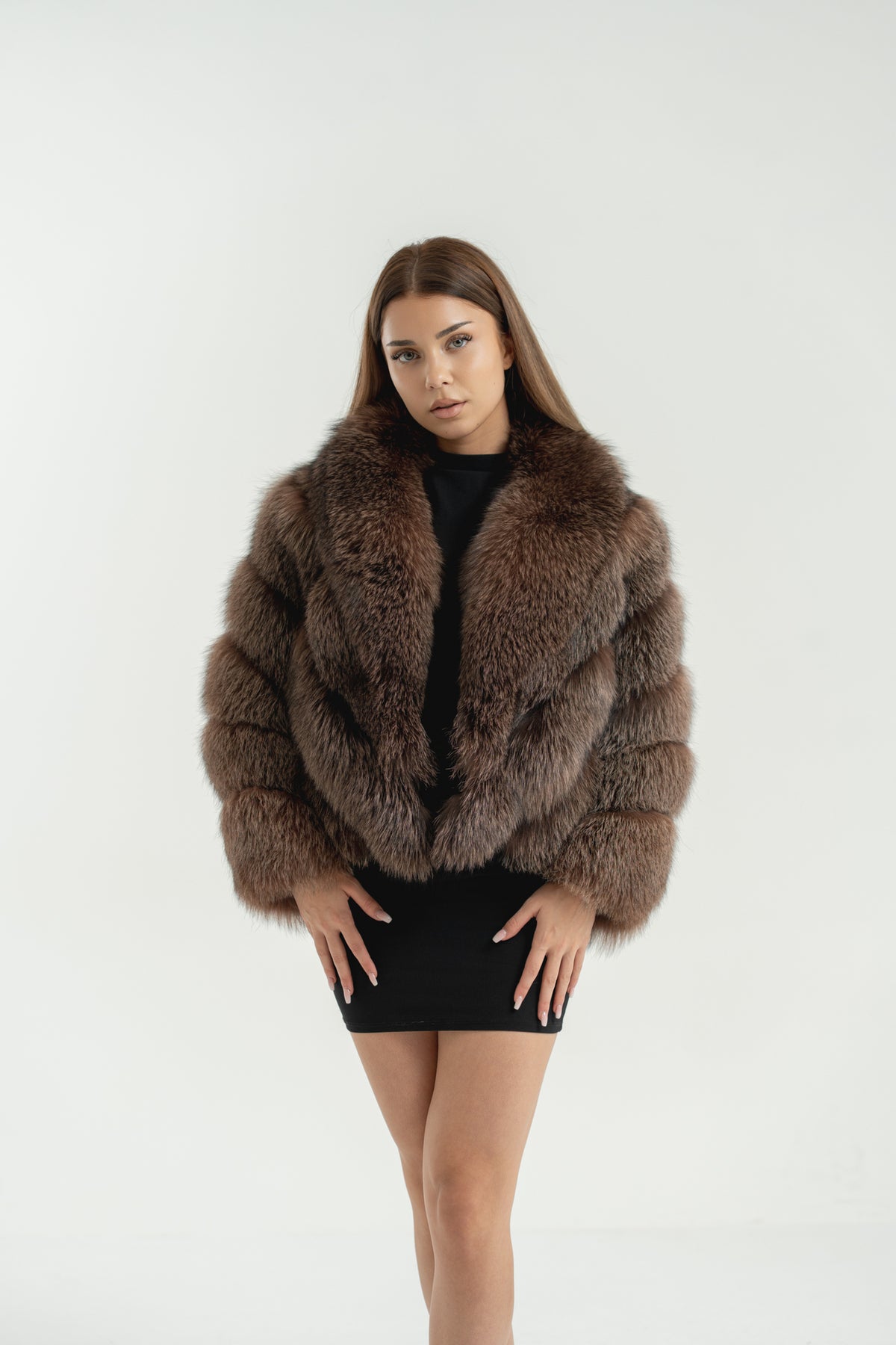 Blană naturală de vulpe - Brown Frost