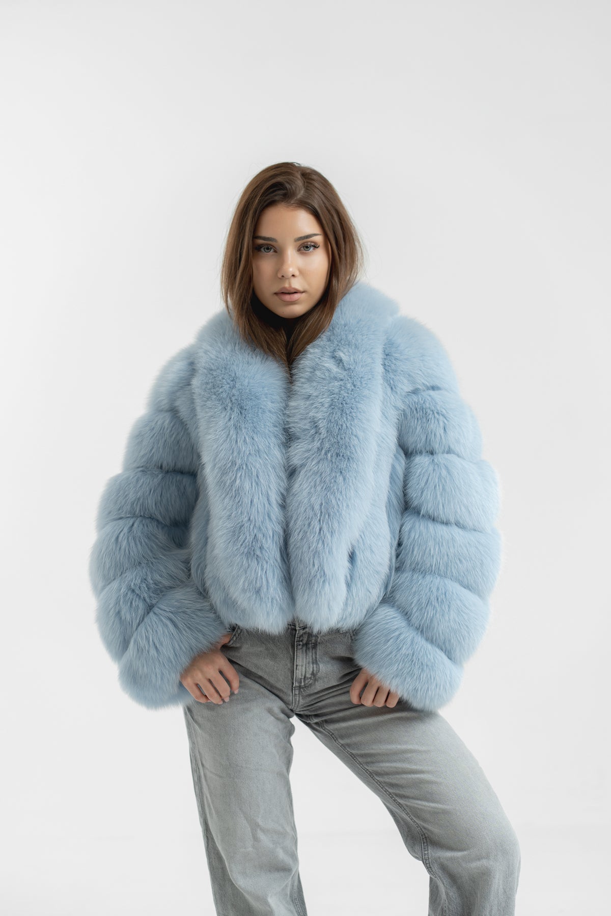 Blană naturală de vulpe polară - Baby Blue