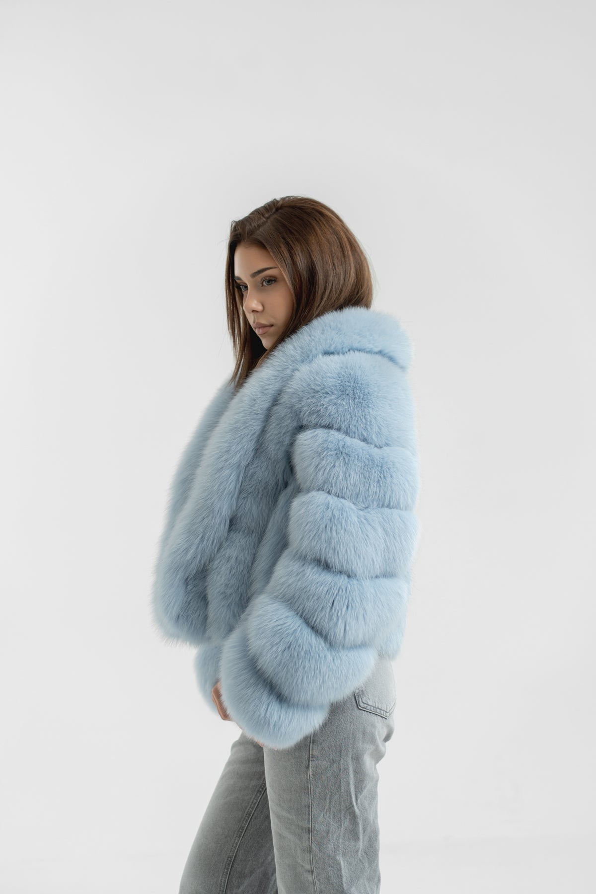 Blană naturală de vulpe polară - Baby Blue
