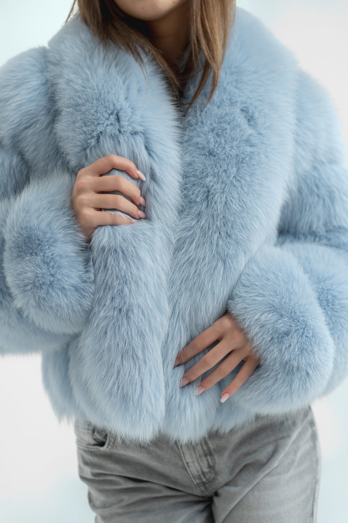 Blană naturală de vulpe polară - Baby Blue