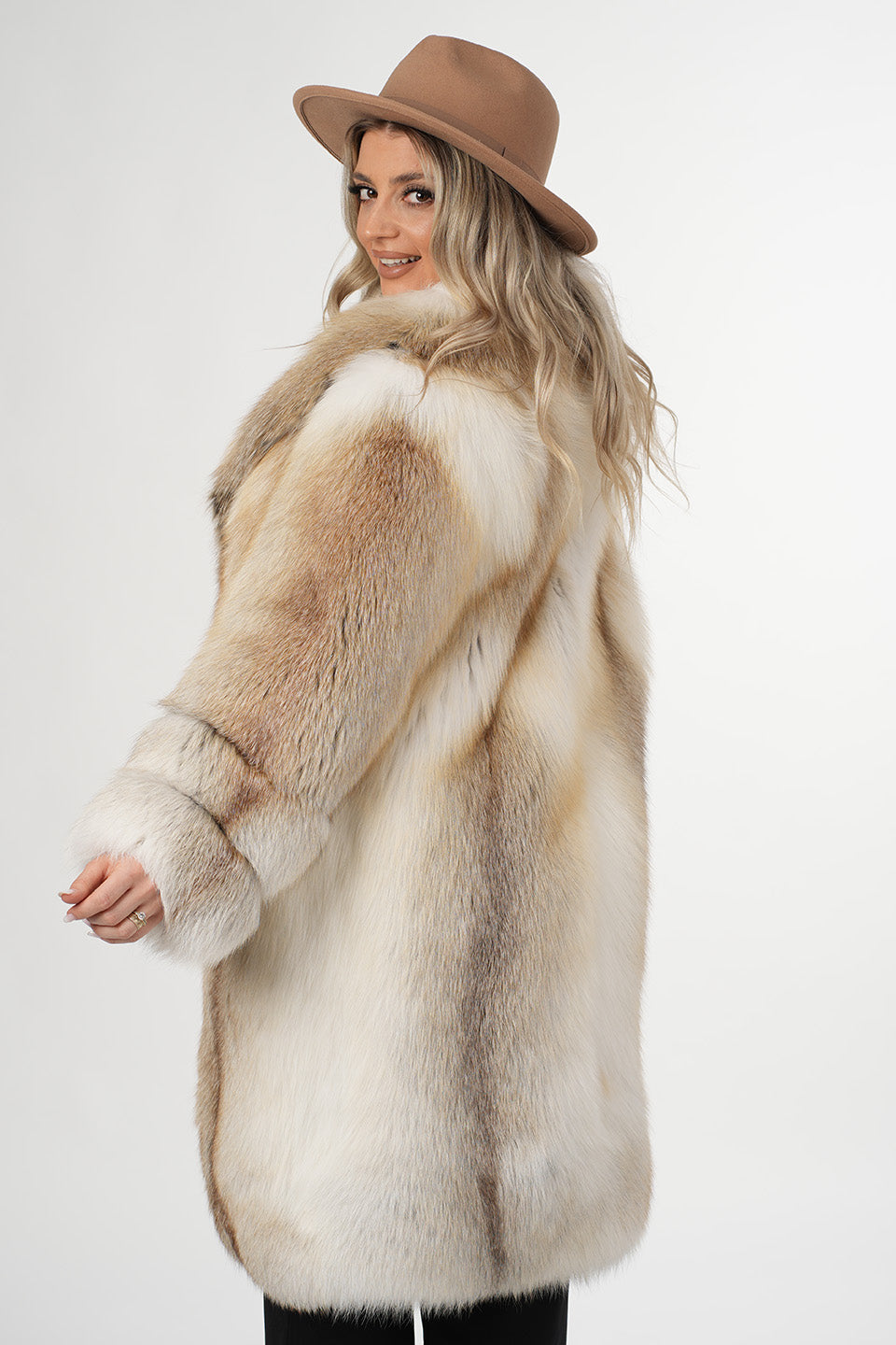 Haină din blană de Vulpe Polară Gold Fox