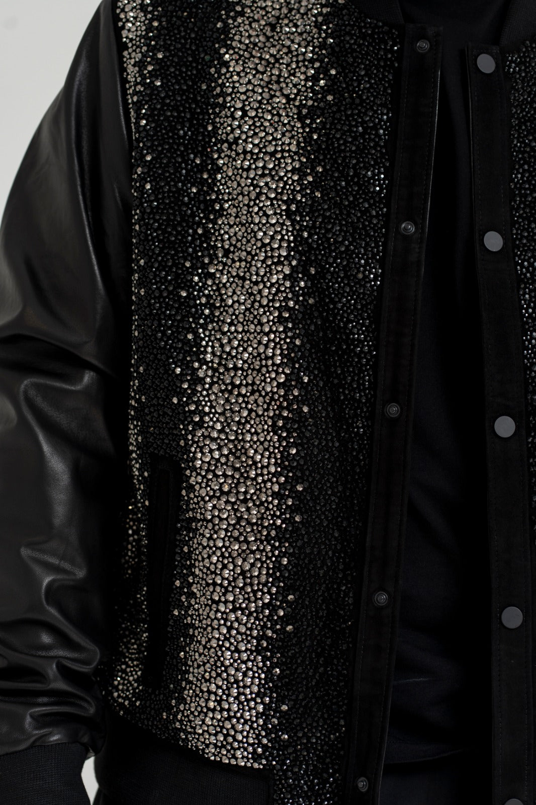 Jachetă Bomber de Lux – Black Diamond & Genuine Leather